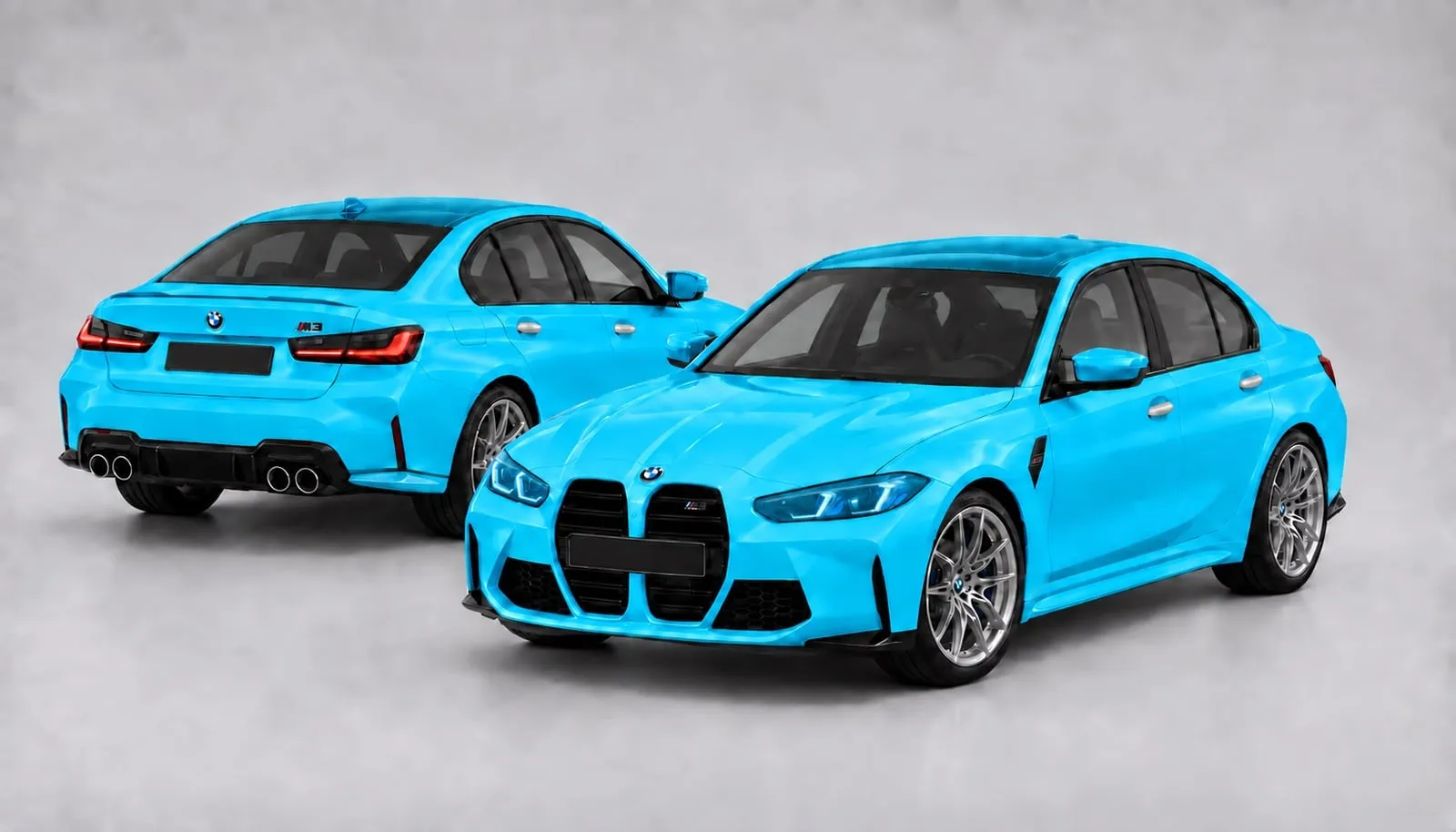 Full Vehicle PPF coverage shown on a BMW M3 sedan: every painted panel, the roof and the headlights highlighted