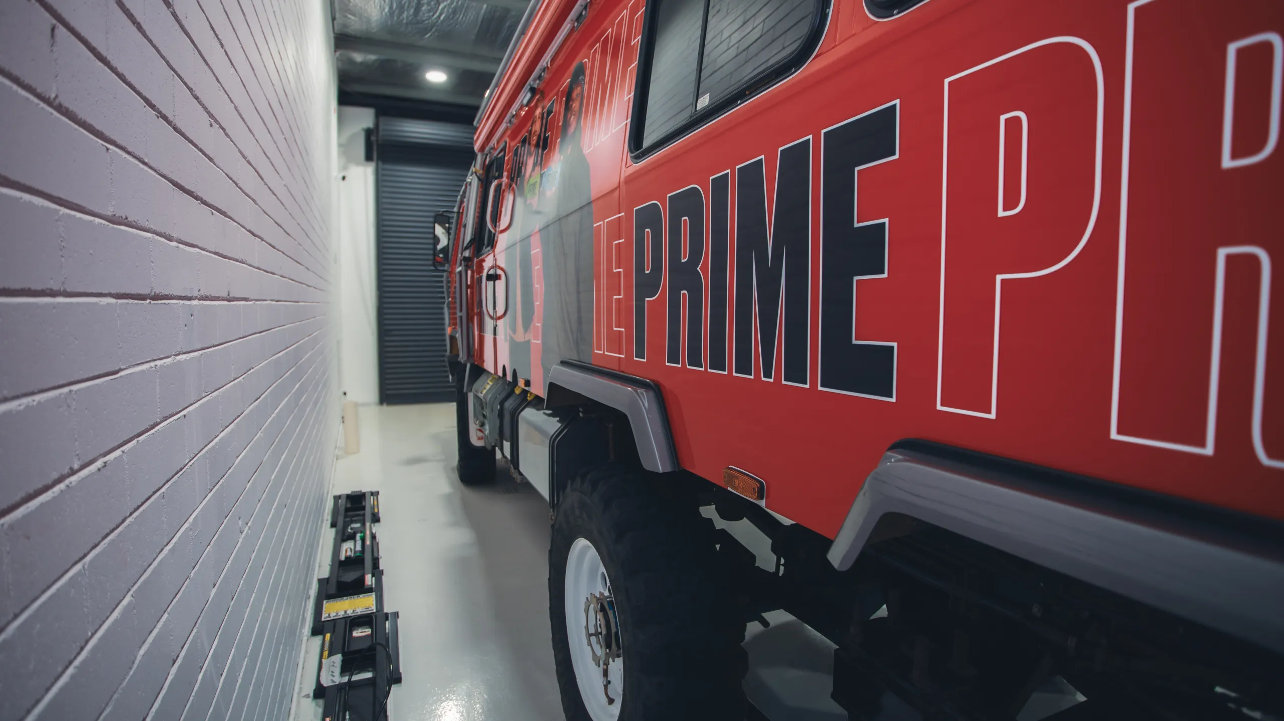 Close view of Prime Hydration artwork along the wrapped Oka