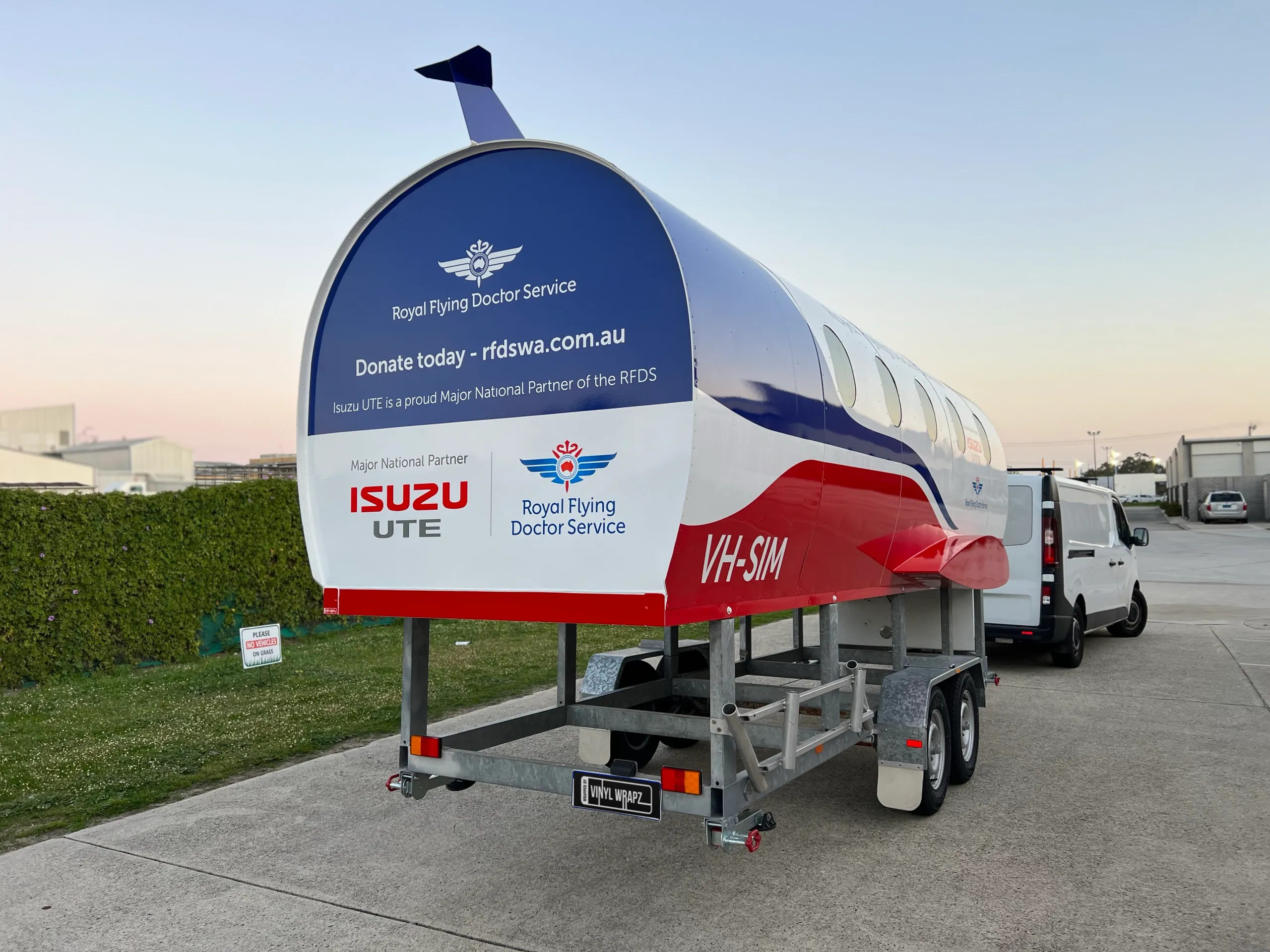 Opposite rear-quarter view of the RFDS simulator trailer